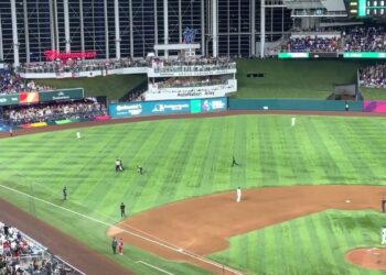 Detienen a cuatro personas por lanzarse al terreno en el juego EEUU-Cuba