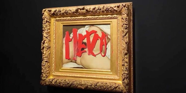 Pintan «MeToo» en la vulva del ‘Origen del mundo’ de 1866
