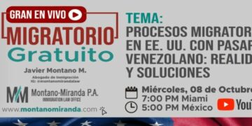 Abogado Javier Montano ofrecerá conferencia en vivo sobre procesos migratorios en EE. UU. con pasaporte venezolano